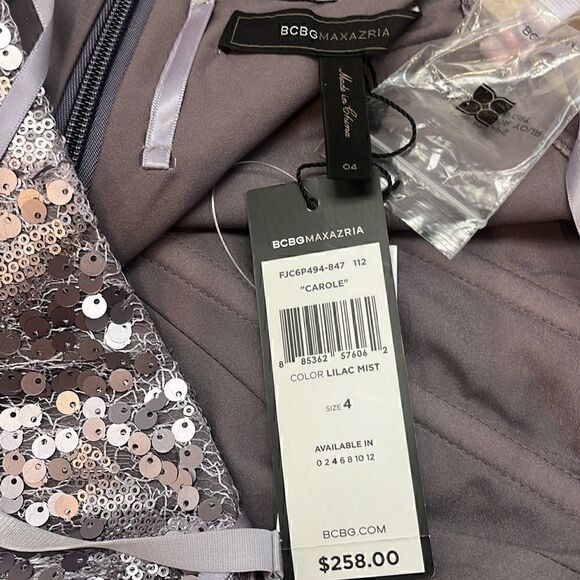 BCBG Violet Sequin Dress Removable Straps - Picture 6 of 8